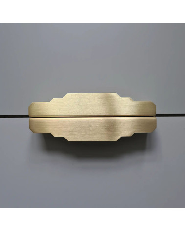 Karla Edge brushed brass furniture handle pair for bedroom