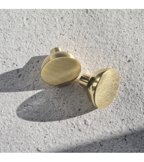 LUNA M polished gold furniture knob designer handle