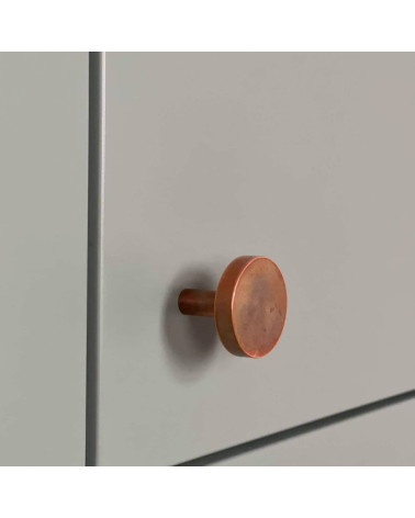 NENA M brass furniture knob design handle side view mounted on furniture