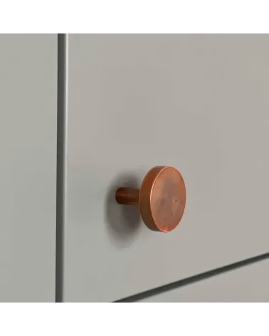 NENA M brass furniture knob design handle side view mounted on furniture