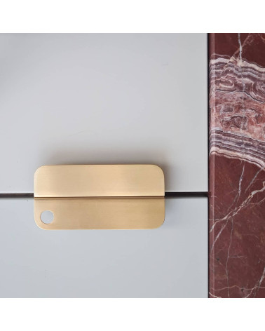 EDIT EDGE brass furniture handle designer handle positioned horizontally
