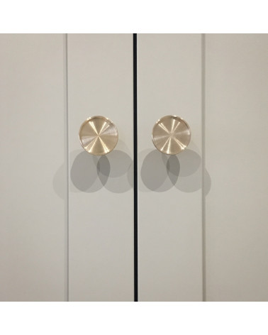 Brass VERA furniture knob designer handle front view