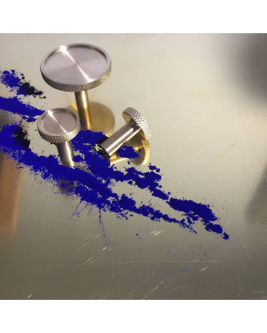 VERA brass furniture knob designer handle with blue powder decoration