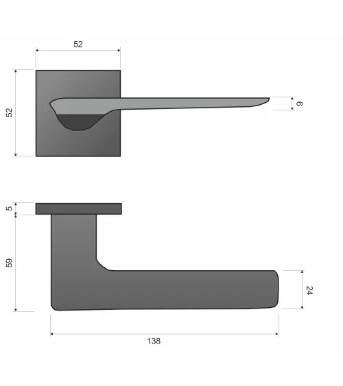 LIGNE zamak door handle design handle