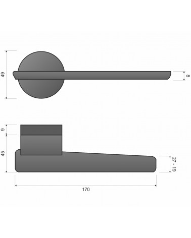 JUMELLE zamak door handle design handle with dimensions