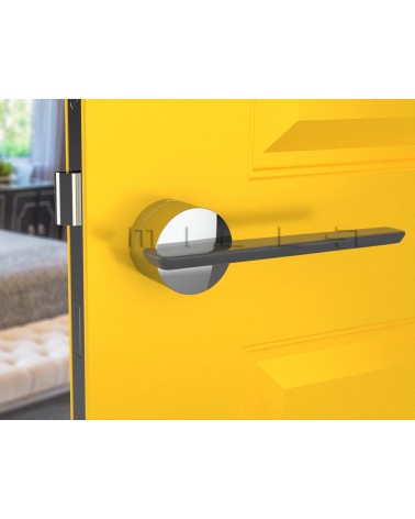 JUMELLE zamak door handle design handle front view mounted on a door