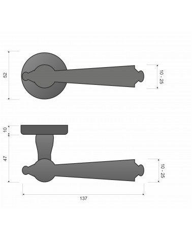 MILLENAIRE zamak door handle design handle with dimensions