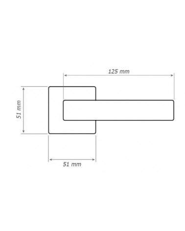 DIUNA aluminium door handle with dimensions