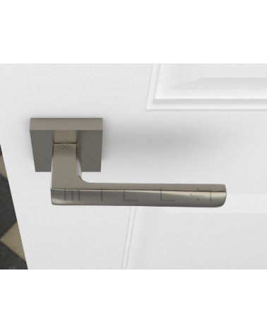 DIUNA aluminium door handle design handle top view mounted on a door