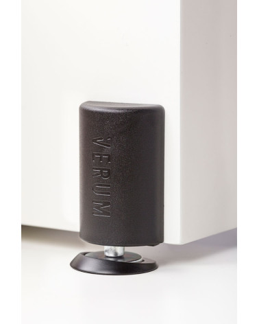 Black Verum Stoppino X Door Stop on a Door