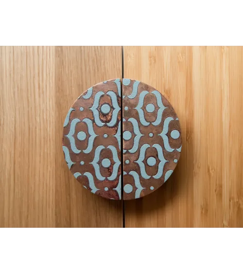Grey Enamelled Oak Semi-Circular Furniture Handle