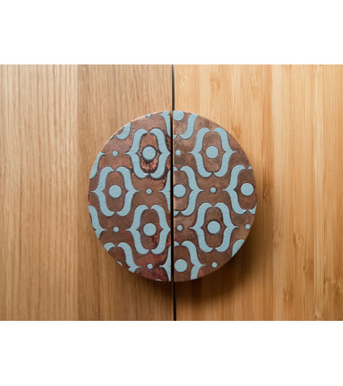 Grey Enamelled Oak Semi-Circular Furniture Handle