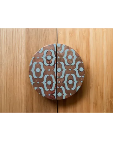 Grey Enamelled Oak Semi-Circular Furniture Handle