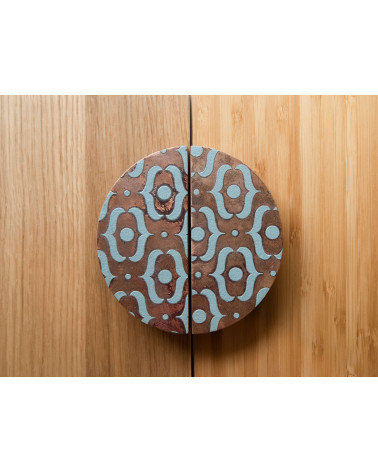Grey Enamelled Oak Semi-Circular Furniture Handle