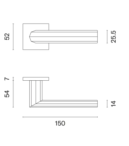 FRESIA satin chrome door handle designer handle