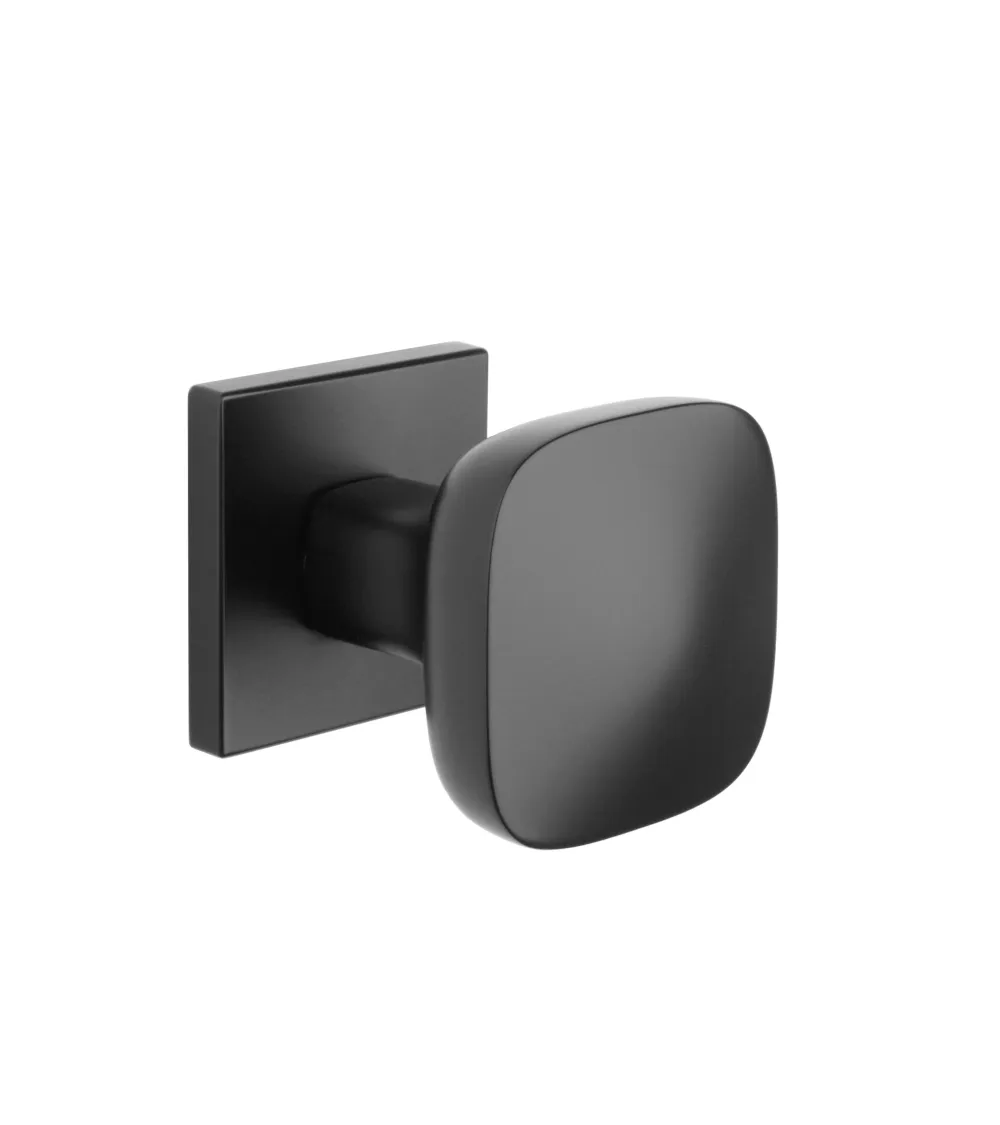 Black KIAMA square door knob - designer handle