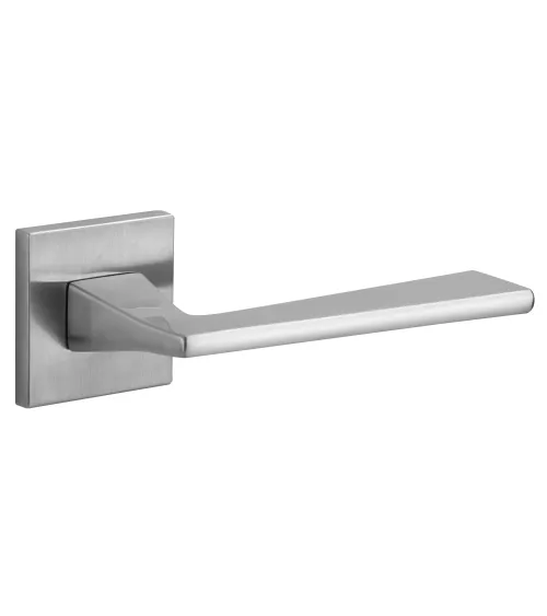 Satin chrome door handle VS SPY square - designer handle