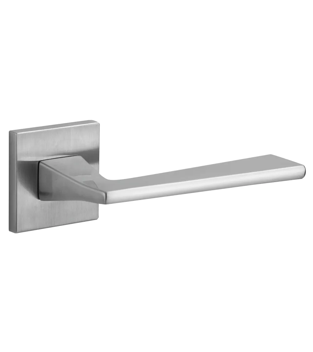 Satin chrome door handle VS SPY square - designer handle