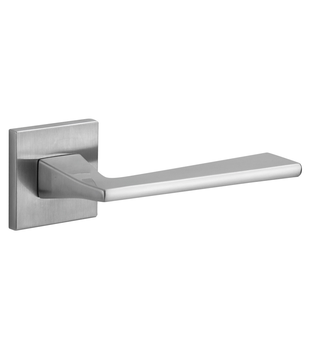 Satin chrome door handle VS SPY square - designer handle