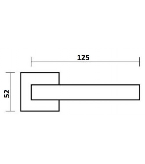 Satin chrome door handle VS SPY square - designer handle