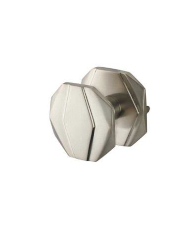 Flat octagonal brass pull knob B169