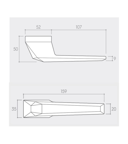 Prisme black door handle designer handle