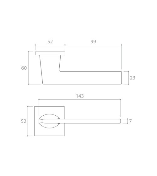 Polished chrome Harmony door handle design handle
