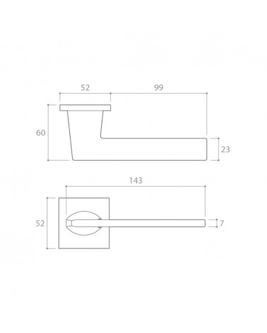 Harmony door handle with dimensions