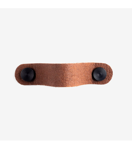 Natural leather furniture handle in Brown/Black colour