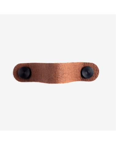 Natural leather furniture handle in Brown/Black colour