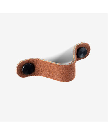 Natural leather furniture handle in Brown/Black colour