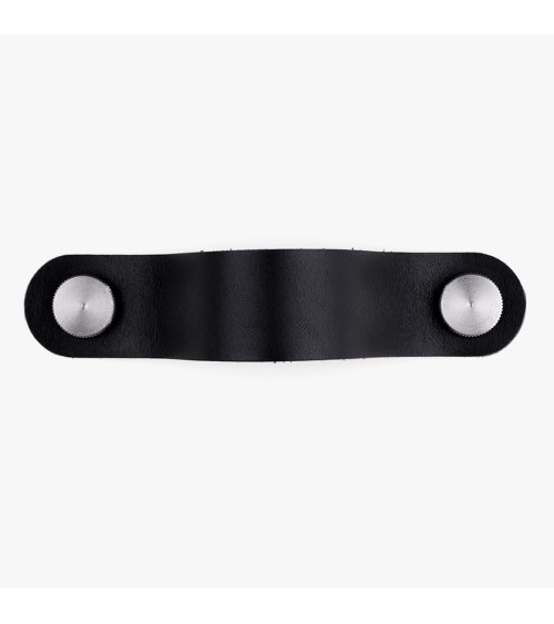 Natural leather furniture handle in Black/Black colour