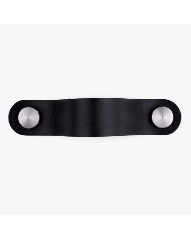 Natural leather furniture handle in Black/Black colour
