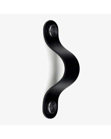 Natural leather furniture handle in Black/Black colour