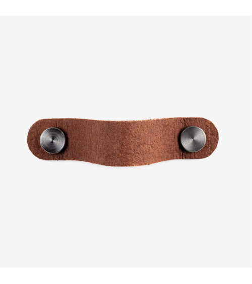 Pinatex pineapple leather furniture knob Brown/Steel