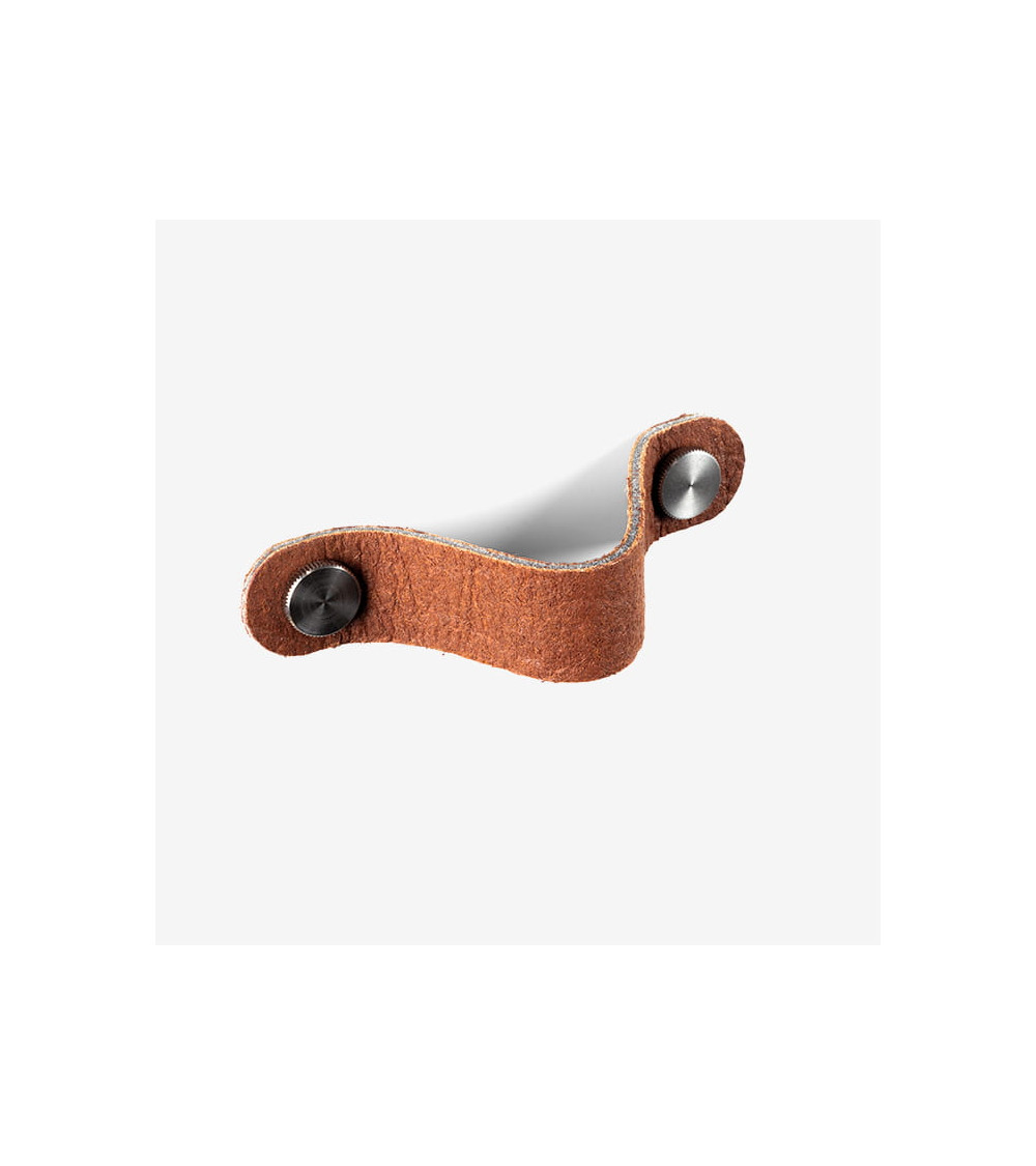 Pinatex pineapple leather furniture knob Brown/Steel