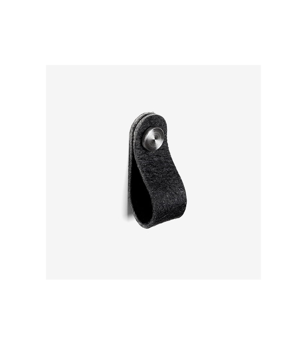 Cabinet Knob in Pinatex Pineapple Leather Black/Steel