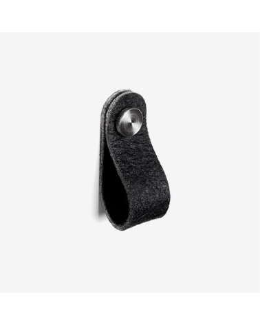Cabinet Knob in Pinatex Pineapple Leather Black/Steel