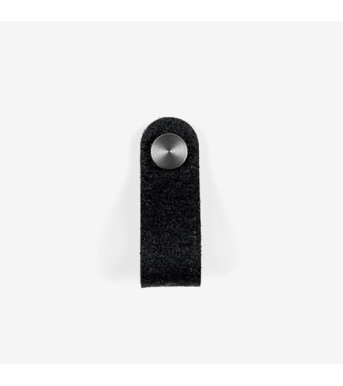 Cabinet Knob in Pinatex Pineapple Leather Black/Steel