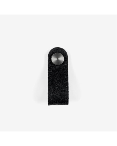 Cabinet Knob in Pinatex Pineapple Leather Black/Steel