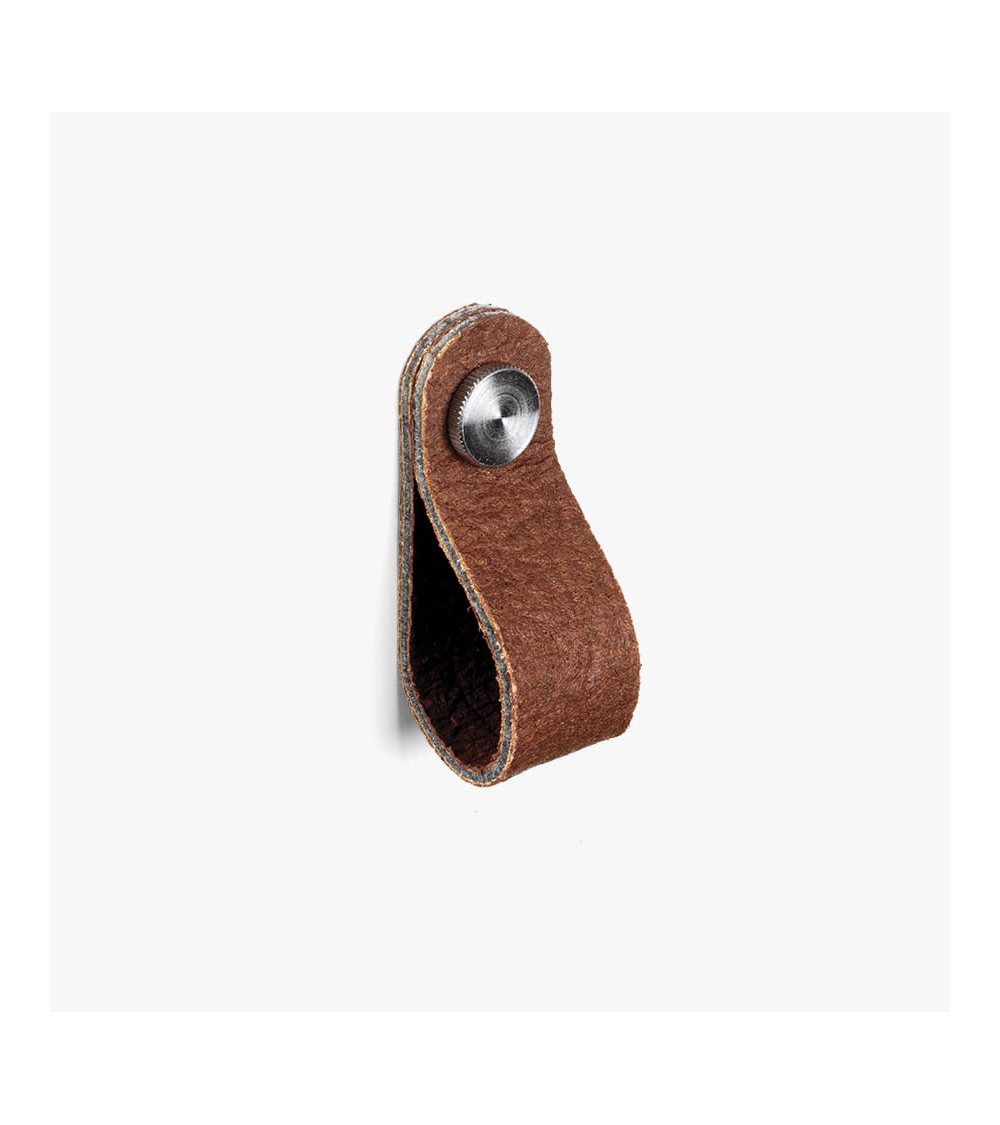 Cabinet Knob in Pinatex Pineapple Leather Brown/Chrome