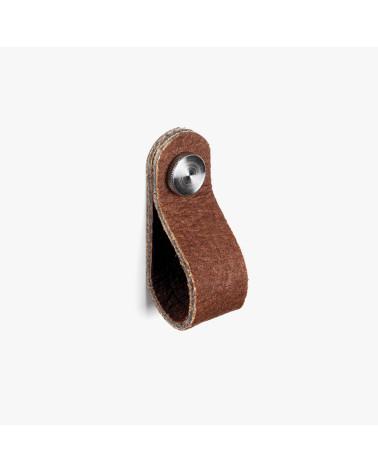 Cabinet Knob in Pinatex Pineapple Leather Brown/Chrome