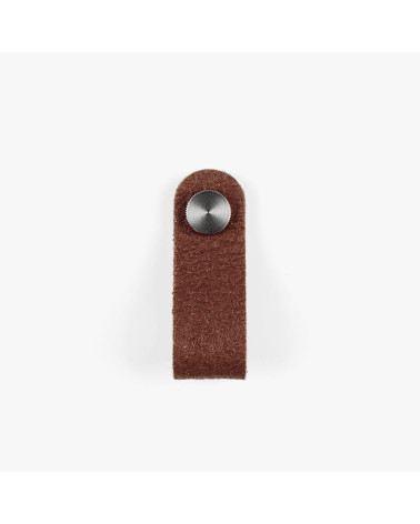 Cabinet Knob in Pinatex Pineapple Leather Brown/Chrome