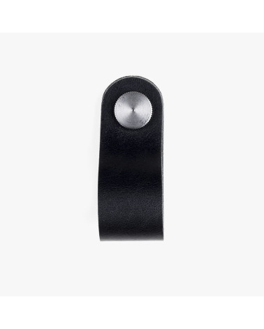 Furniture knob in Pinatex Black/Chrome colour