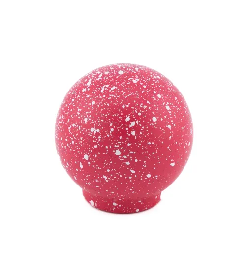 Beech wood furniture knob in dark pink/white Mix designer handle