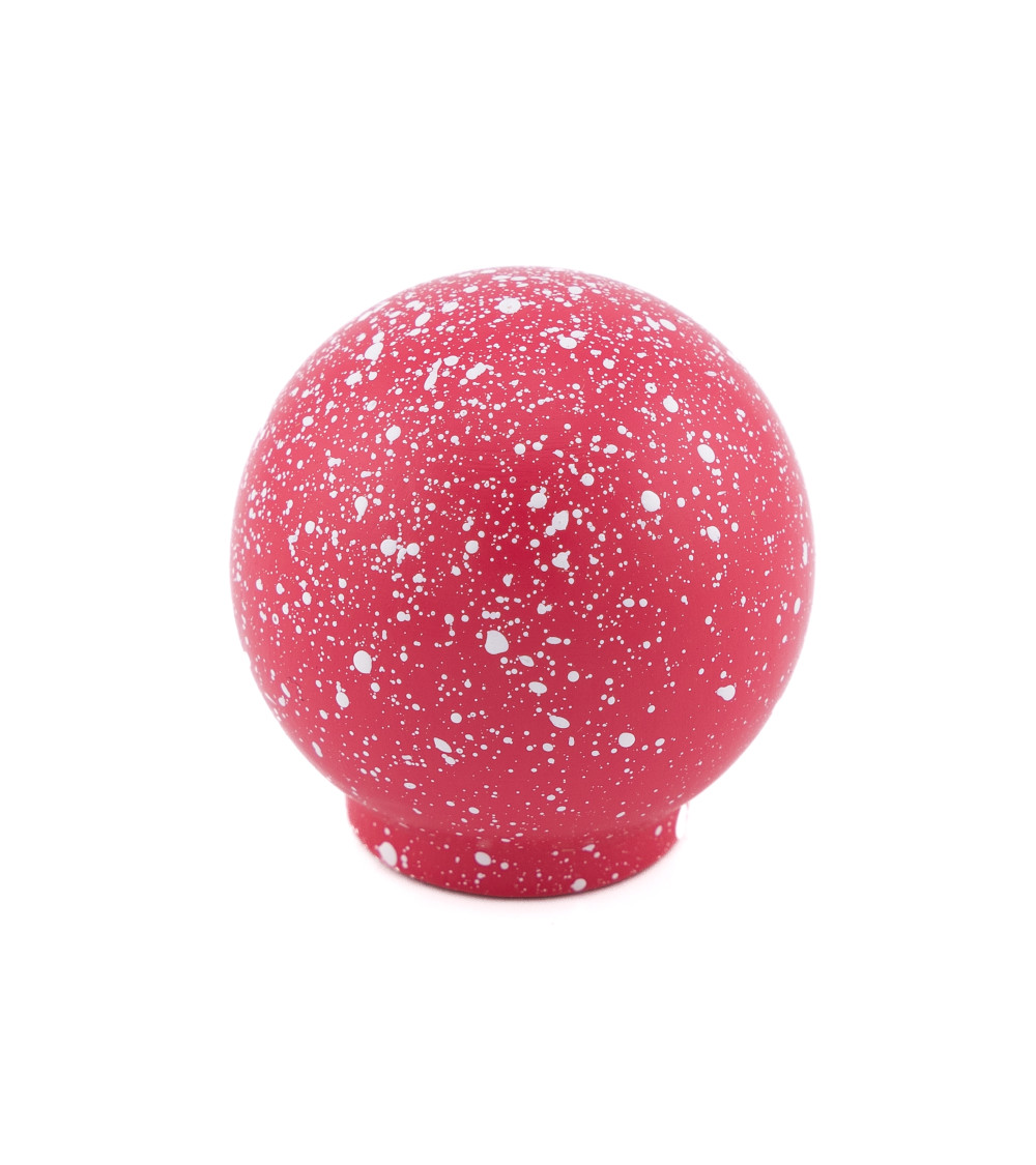Beech wood furniture knob in dark pink/white Mix designer handle