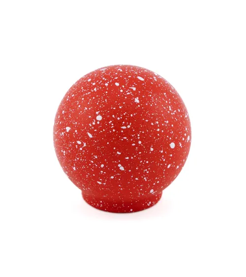 Beech wood furniture knob in red/white Mix designer handle