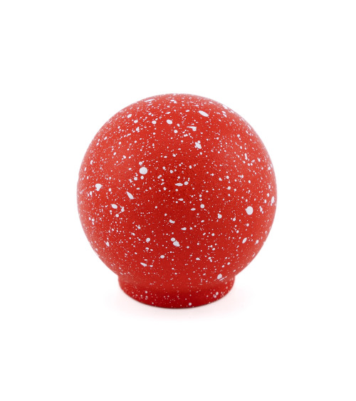 Beech wood furniture knob in red/white Mix designer handle