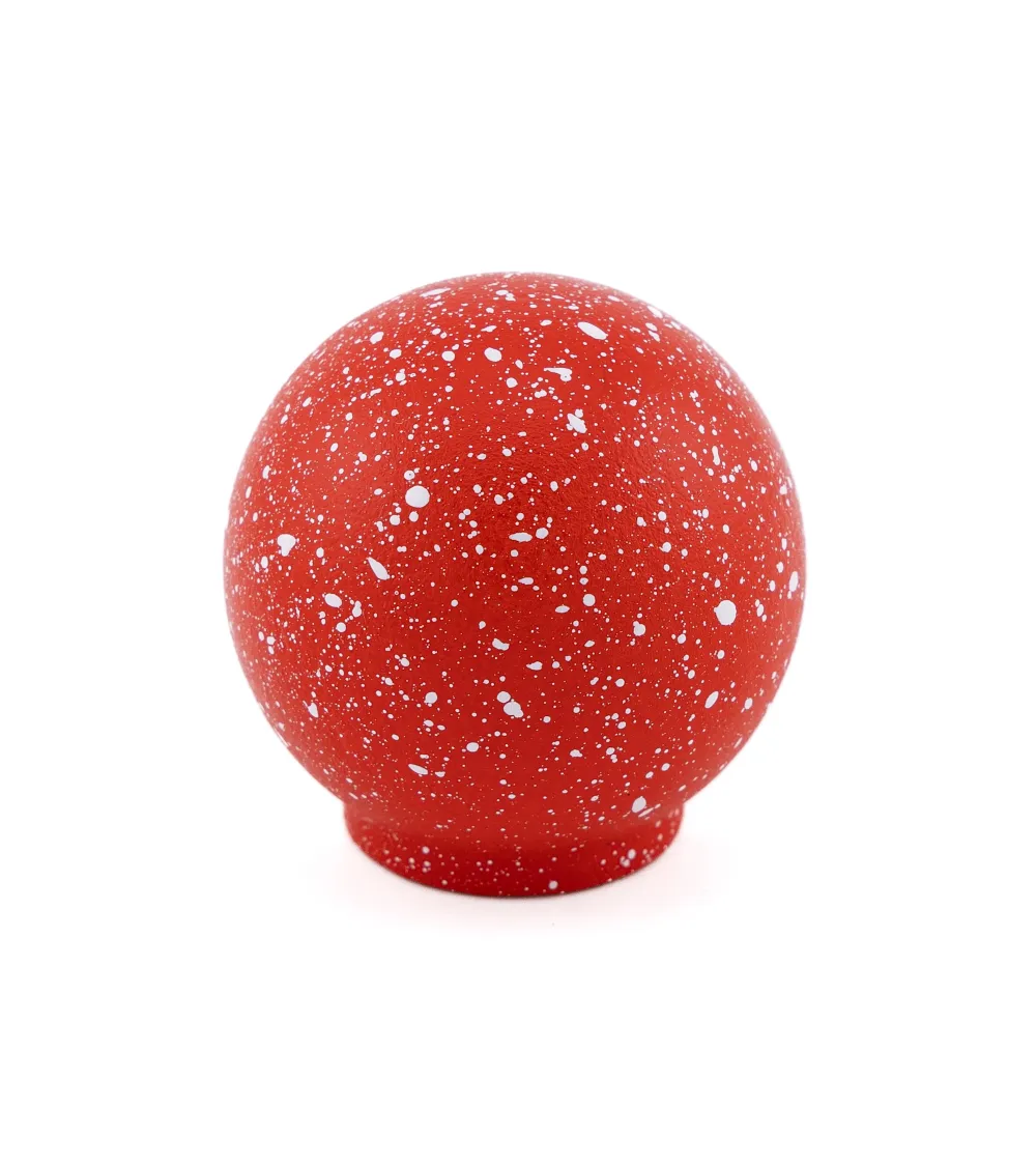 Beech wood furniture knob in red/white Mix designer handle