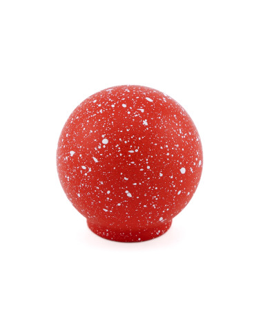 Beech wood furniture knob in red/white Mix designer handle